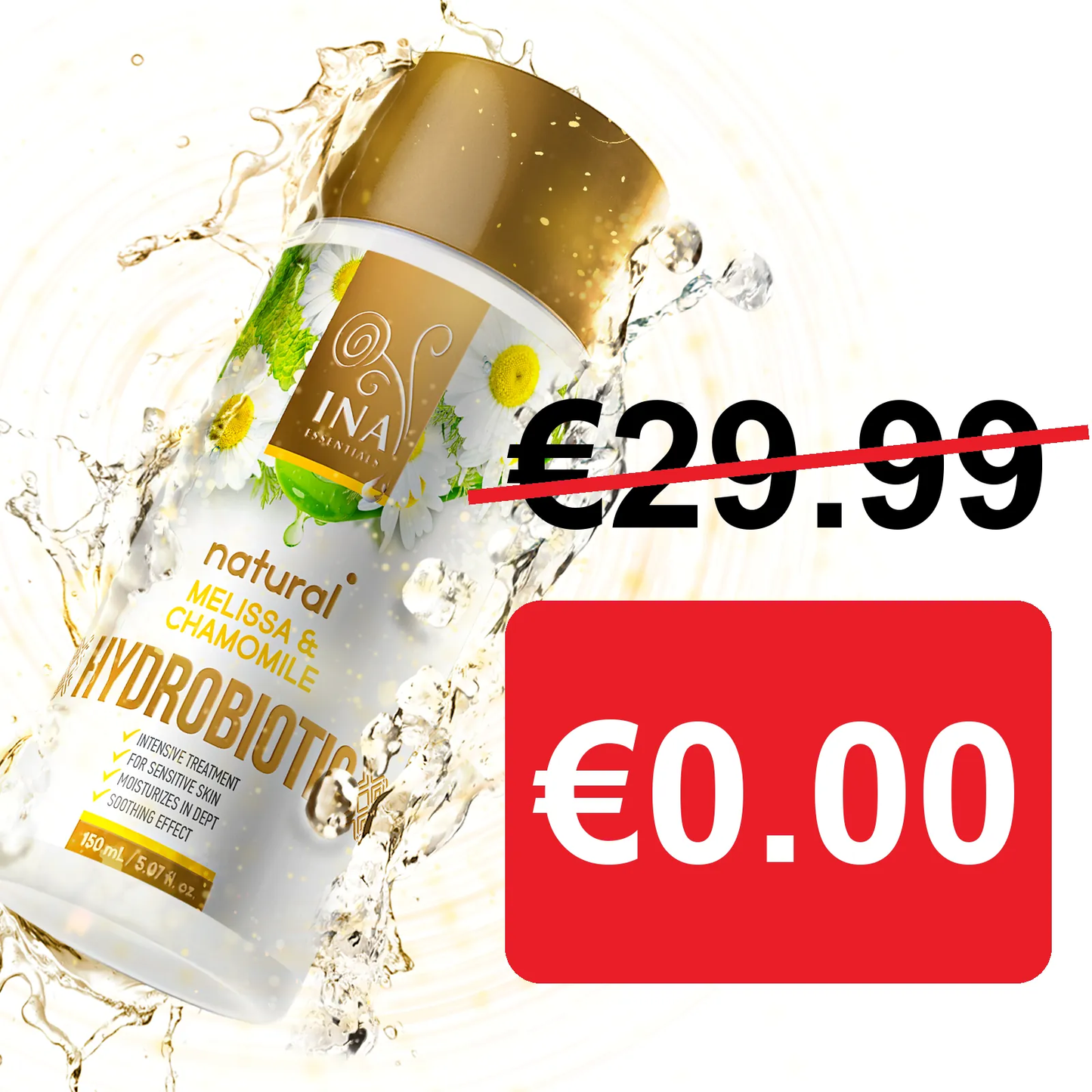 + Dovana Hydrobiotic - Ramunėlių, Melisų ir Aloe Vera - intensyvi, raminanti priežiūra Jautriai odai
