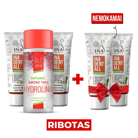 Pirkite 2 natūralias dantų pastas ir 1 dūminio medžio burnos skalavimo skystį – gaukite 2 natūralias dantų pastas nemokamai.