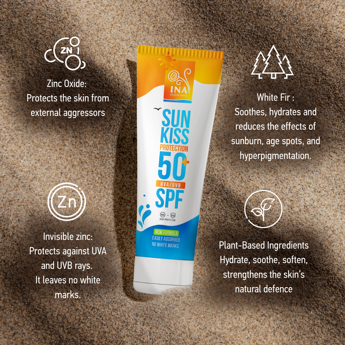 Šeimos rinkinys apsaugai nuo saulės – 2+1 Natūralus Veido ir Kūno Apsaugos nuo Saulės Kremas SPF 50+ su Organine Baltąja Egle