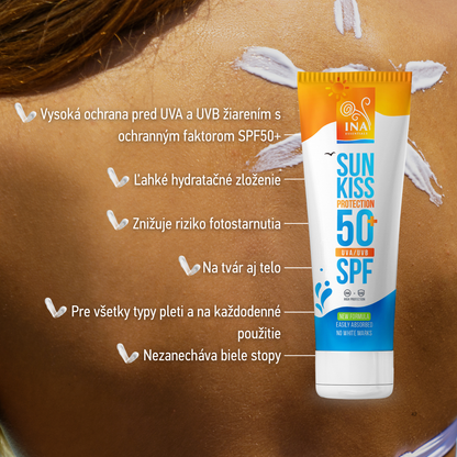 Natūralus Veido ir Kūno Apsaugos nuo Saulės Kremas SPF 50+ su Organine Baltąja Egle