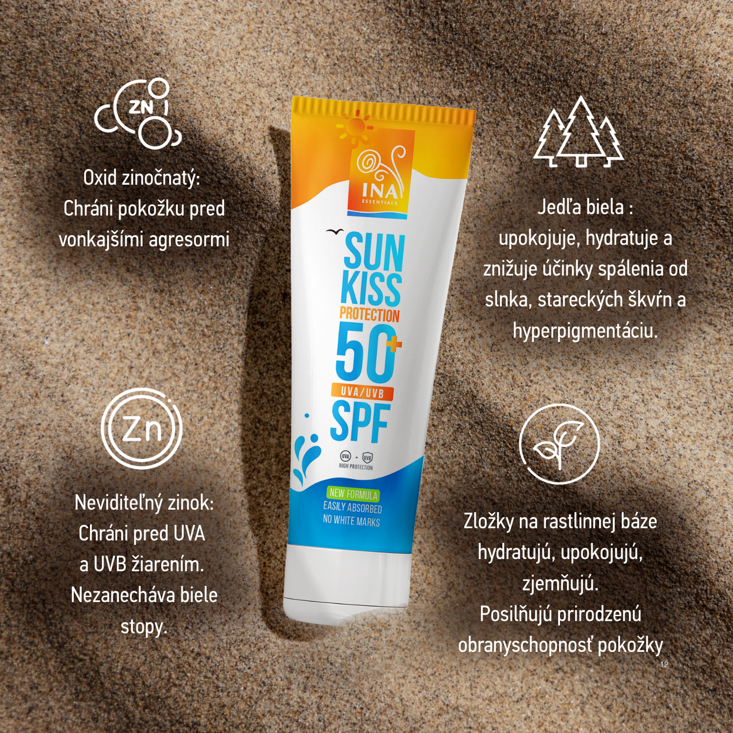 YPATINGA PRIEIGA Natūralus Veido ir Kūno Apsaugos nuo Saulės Kremas SPF 50+ su Organine Baltąja Egle
