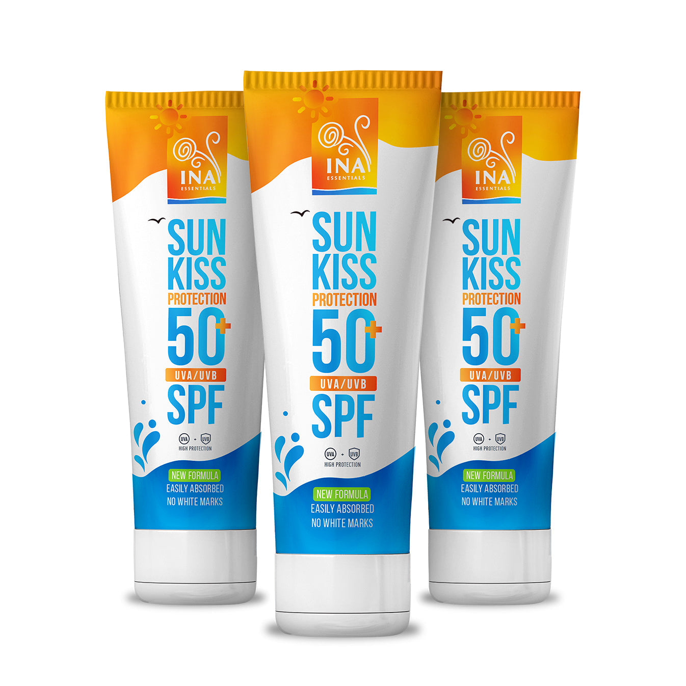 Šeimos rinkinys apsaugai nuo saulės – 2+1 Natūralus Veido ir Kūno Apsaugos nuo Saulės Kremas SPF 50+ su Organine Baltąja Egle