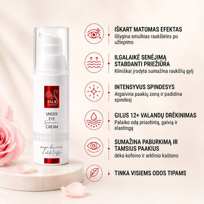 Premium Senėjimą Stabdantis Paakių Kremas su Rožėmis - Rose Eye Lift