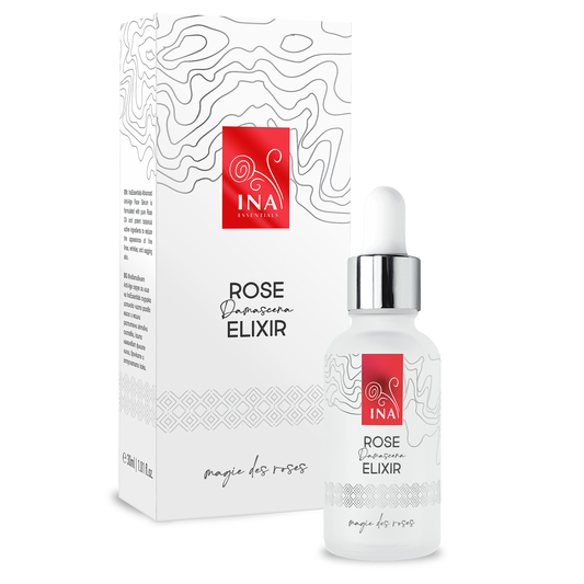 Intensyvus senėjimą stabdantis veido serumas su ekologišku rožių aliejumi – Rose Elixir