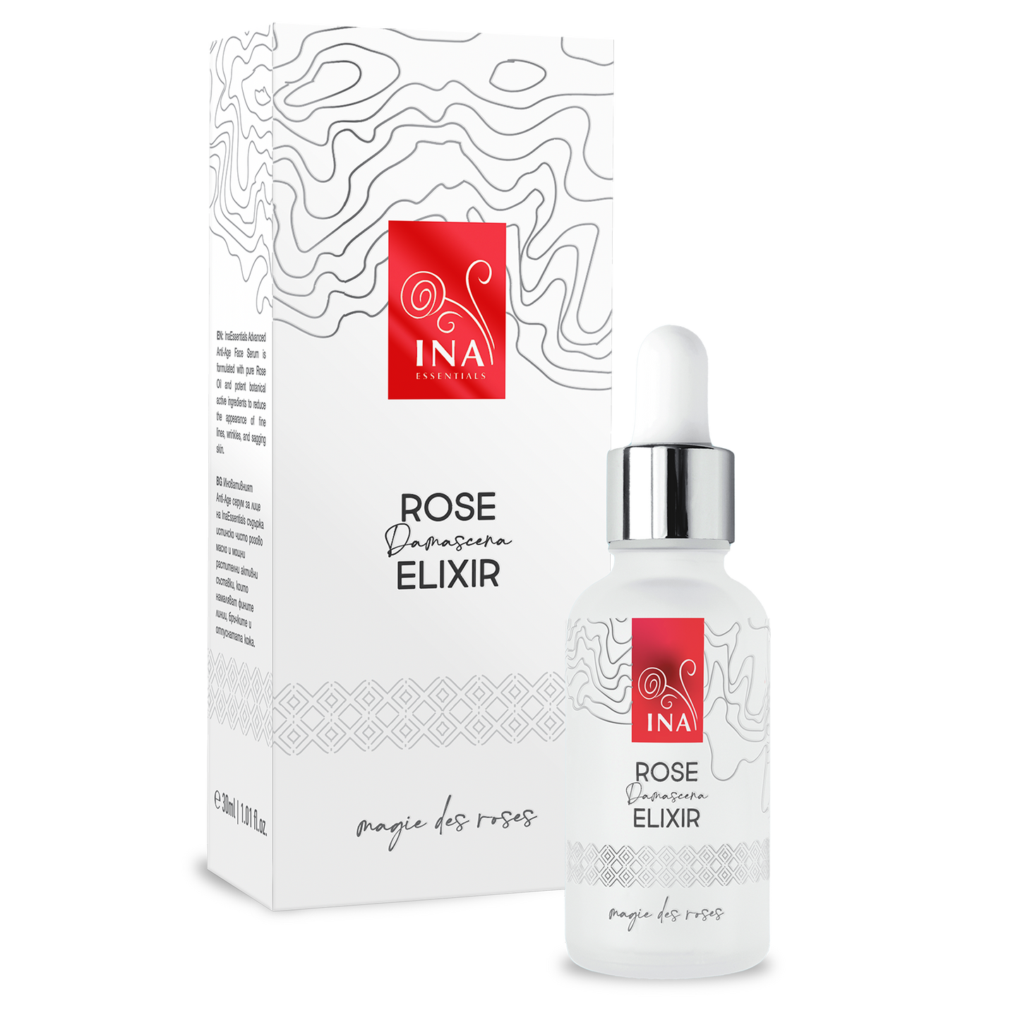 YPATINGA PRIEIGA Intensyvus senėjimą stabdantis veido serumas su ekologišku rožių aliejumi – Rose Elixir